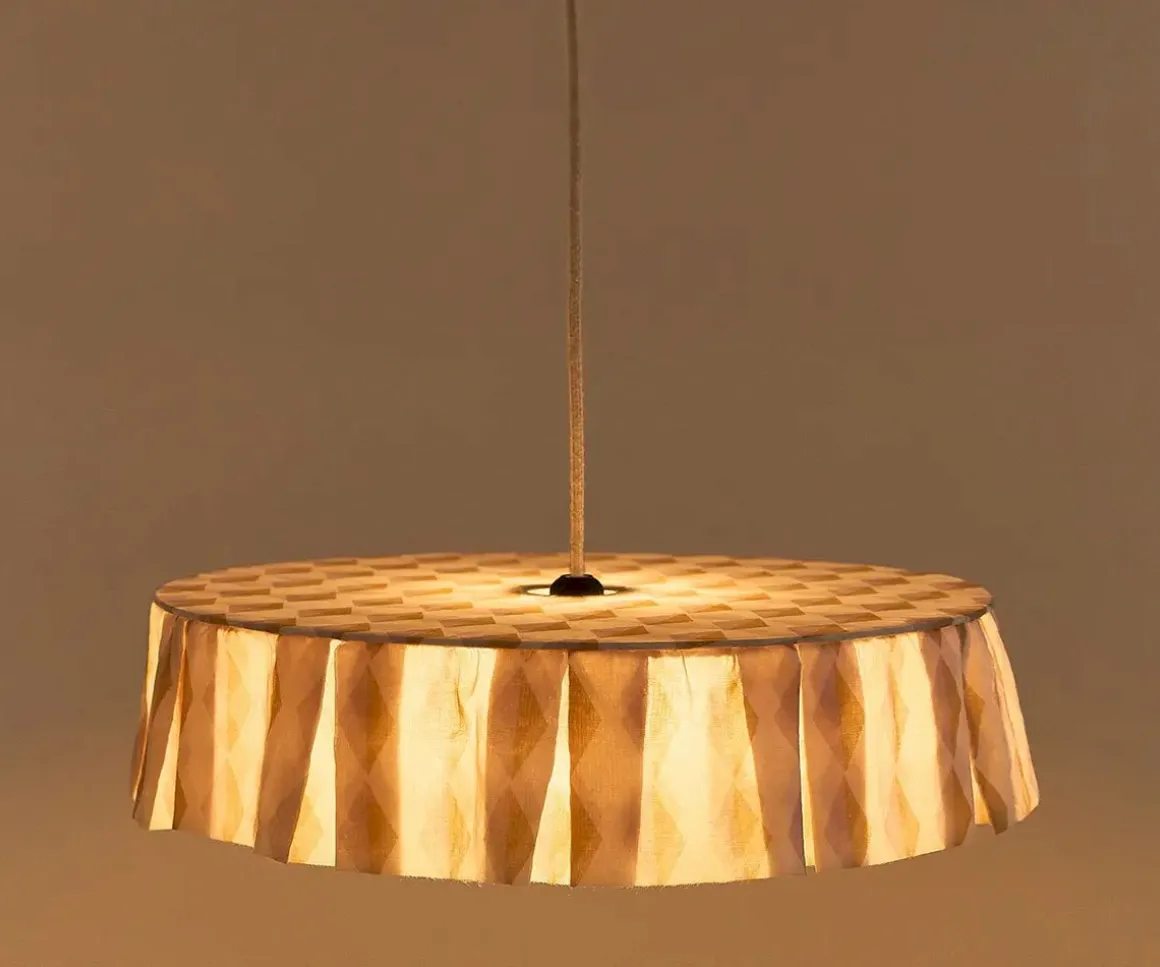 Pantalla de Lino Lámpara de Techo Vibes Mustard Harlequin