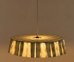 Pantalla de Lino Lámpara de Techo Vibes Green Blue Harlequin