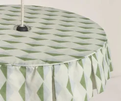 Pantalla de Lino Lámpara de Techo Vibes Green Blue Harlequin