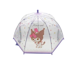 Paraguas Manual Infantil Kuromi Transparente Burbuja