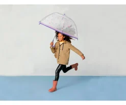 Paraguas Manual Infantil Kuromi Transparente Burbuja