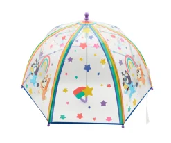 Paraguas Manual Infantil Bluey Transparente Burbuja