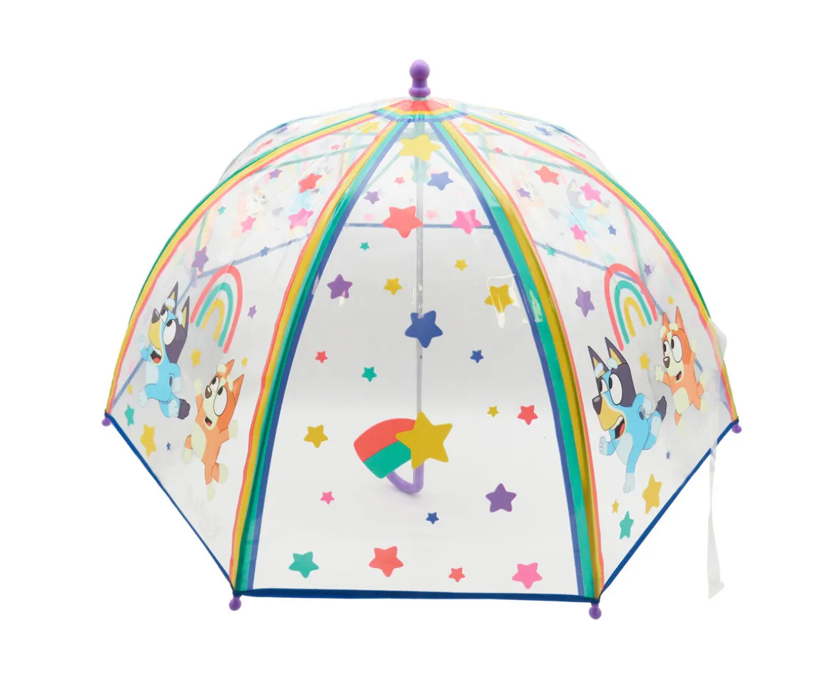 Paraguas Manual Infantil Bluey Transparente Burbuja