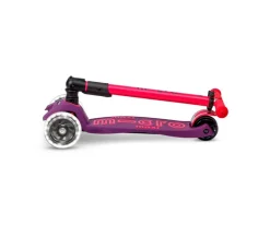 Patinete Maxi Deluxe Plegable Neon Led Lila / Rosa