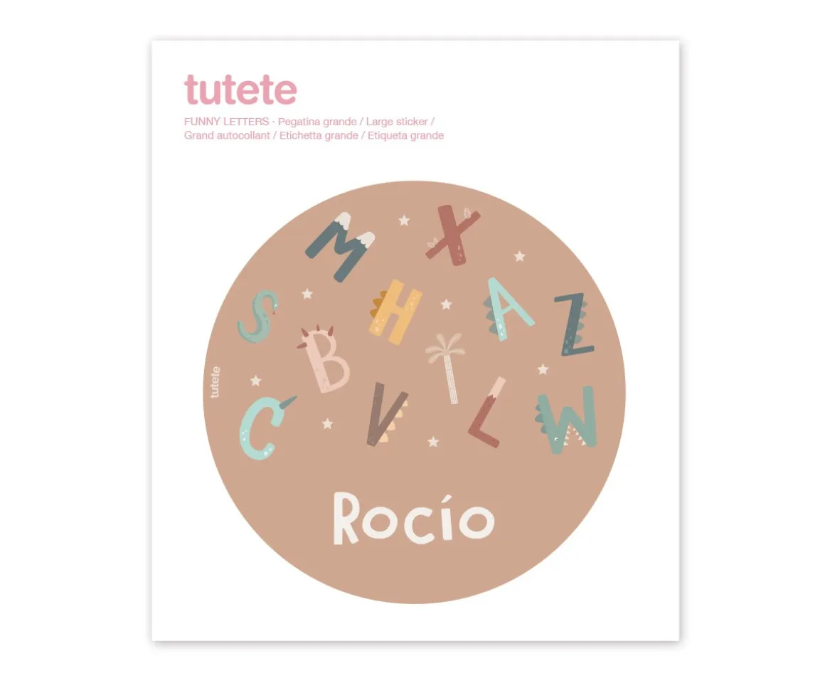 Pegatina Grande Funny Letters para Caja Almuerzo