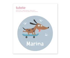 Pegatina Grande Skater Dog para Caja Almuerzo