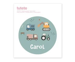 Pegatina Grande Trucks para Caja Almuerzo