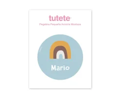 Pegatina Pequeña Arcoíris Mostaza para Botella y Cajas Almuerzo