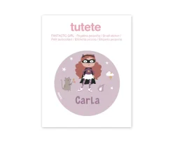 Pegatina Pequeña Fantastic Girl para Botella y Cajas Almuerzo