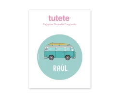 Pegatina Pequeña Furgoneta para Botella y Cajas Almuerzo