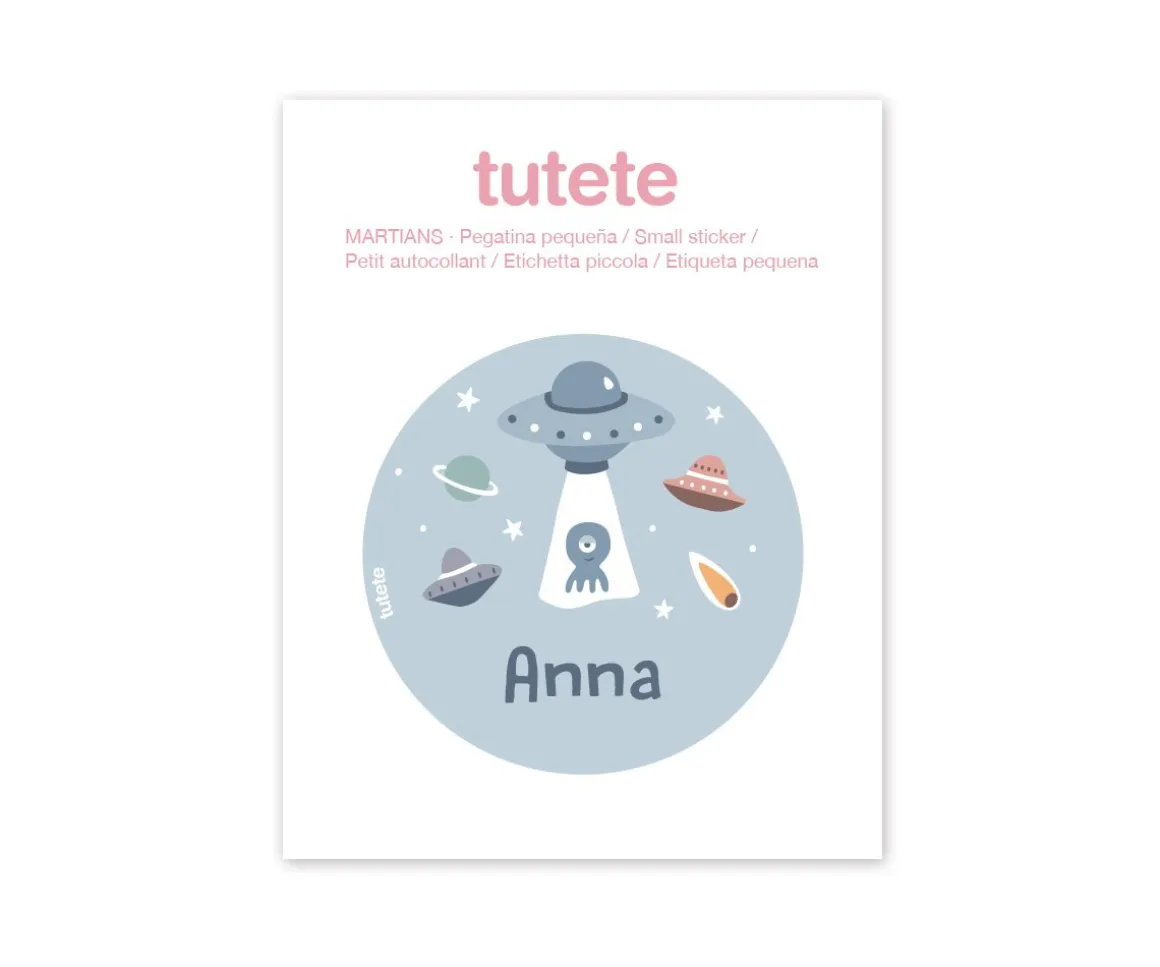 Pegatina Pequeña The Martians para Botella y Cajas Almuerzo