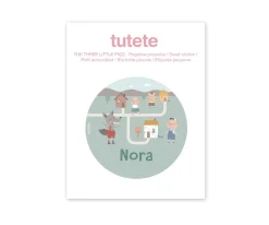 Pegatina Pequeña The Three Little Pigs para Botella y Cajas Almuerzo