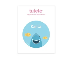 Pegatina Pequeña Tiburón para Botella y Cajas Almuerzo