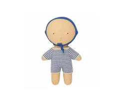 Pelele Gommu Corta Rayas Azul Crema