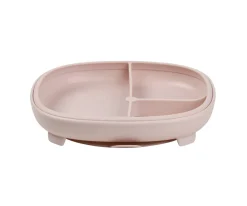 Plato 2 en 1 con Ventosa y Compartimentos Extraíbles Blush
