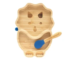 Plato Bambú con Ventosa Dino Navy