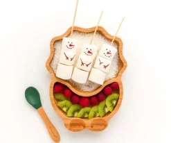 Plato Bambú con Ventosa Dino Verde