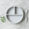 Plato con Compartimentos + Cuchara Bubble Glacier Grey