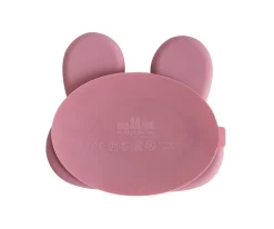 Plato con Ventosa Conejito Rosa Empolvado