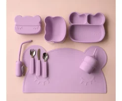 Plato con Ventosa Oso Lilac