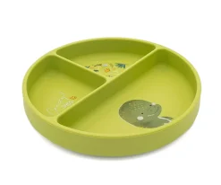 Plato de Silicona con Compartimentos Dinosaurio