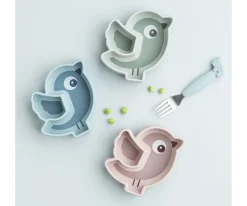 Plato Silicona Stick&Stay Snack Birdee Green