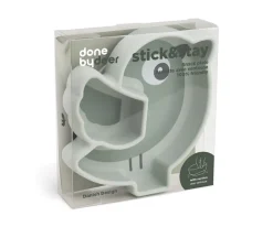 Plato Silicona Stick&Stay Snack Birdee Green