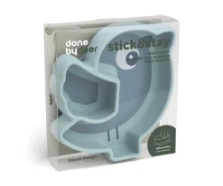 Plato Silicona Stick&Stay Snack Birdee Blue