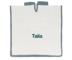 Poncho Rainbow Dots Azul Personalizable