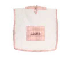 Poncho Vichy Rosa Personalizable