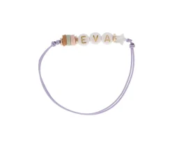 Pulsera 3 Iniciales Personalizada Lila