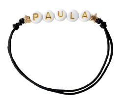 Pulsera Estrellas Doradas Personalizada Negro