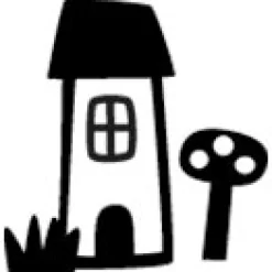 Sello Personalizado Casita Hadas + Cinta Blanca para Ropa Oscura