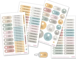 Sello Personalizado Estrellas + Combinado Termo y Pegatinas Pastel Nordic Estrella