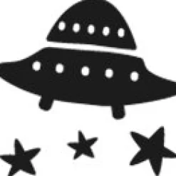 Sello Personalizado Nave Marciana + Cinta Blanca para Ropa Oscura