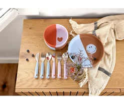 Set 3 Cubiertos Mango Silicona Happy Rascals Heart