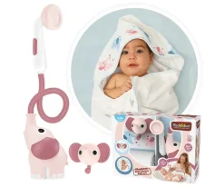 Set Baño Ducha Elefante y Capa Rosa