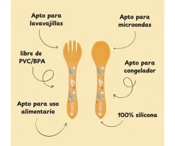 Set de Cuchara y Tenedor de Silicona León