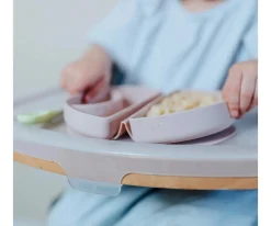 Set de Plato y Cuchara de Silicona Plegable Azul