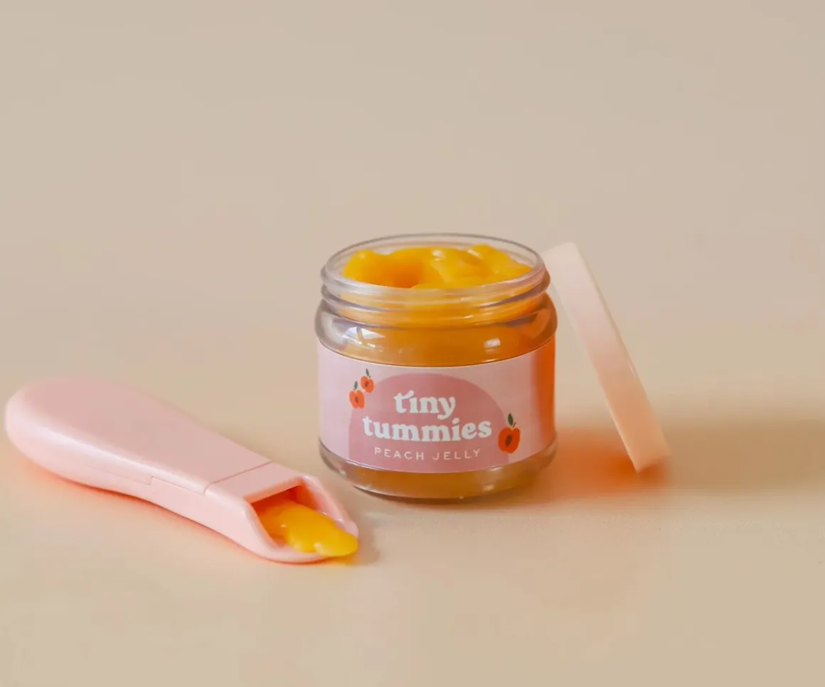 Set de Tarro y Cuchara Tiny Tummies Peach Jelly Food