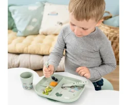 Set Vajilla con Ventosa Foodie Tiny Farm Green