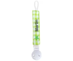 Sujetachupetes Personalizado Vichy Star Pistacho