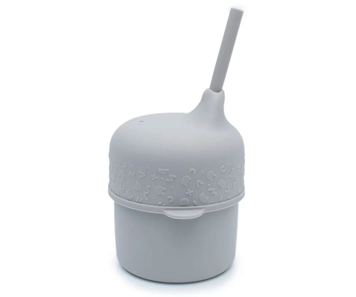 Tapa Sippie para Vaso Silicona Gris