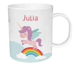 Taza de Plástico Personalizada Unicornio Arcoíris
