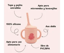 Taza de Silicona con Pajita Pulpo 120ml