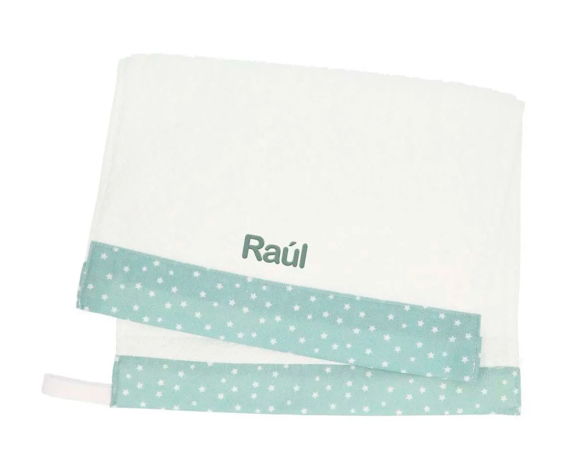 Toalla Guardería Mini Star Verde Personalizable