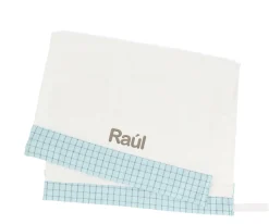 Toalla Guardería Nordic Check Blue Personalizable