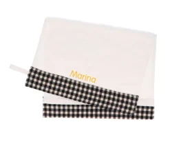 Toalla Guardería Vichy Negro Personalizable