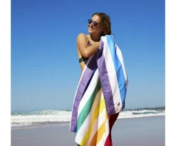 Toalla Playa Extra Large Microfibra Summer Rainbow Skies Personalizable