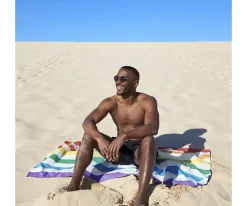 Toalla Playa Large Microfibra Summer Rainbow Skies Personalizable